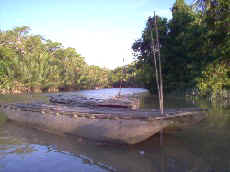 Dug-out canoes near Miaru